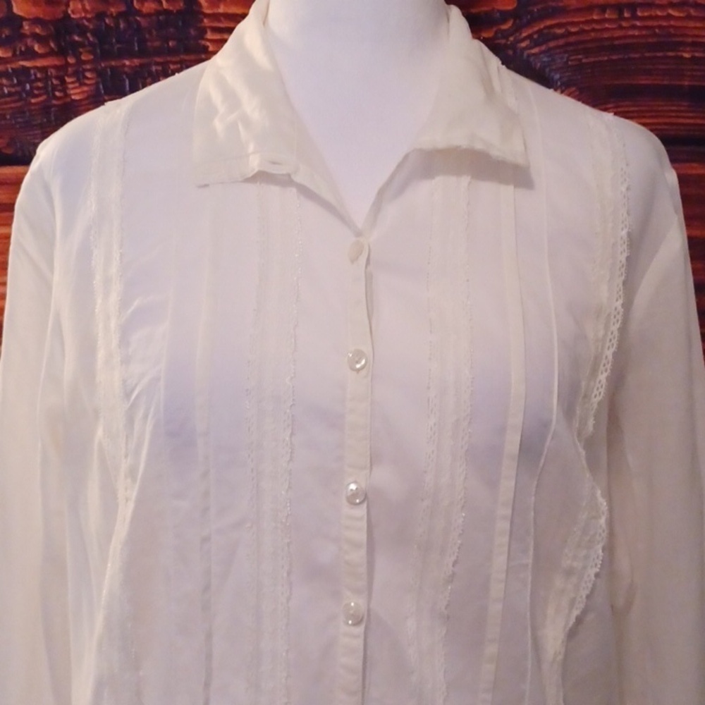 ^ LOFT Classic White Blouse